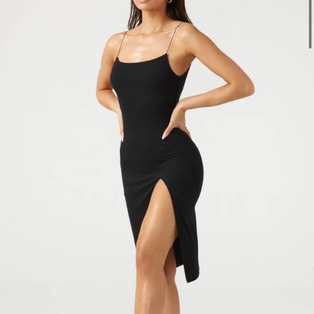 Joah Brown Strappy Slit Dress
